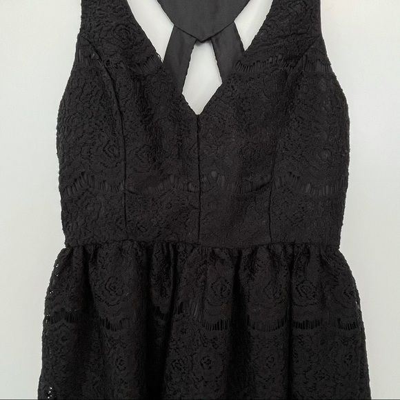 Altar’d State Black Cut Out Mini Dress Lace Strappy Fit N Flare Sleeveless XS - Picture 8 of 12